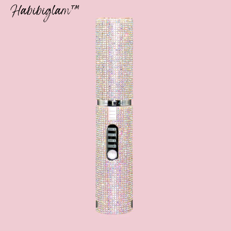 The Original Habibiglam™ Wireless Crystal Ceramic Hair Straightener + Curler Duo