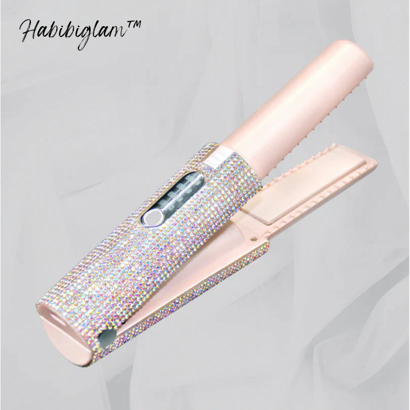 The Original Habibiglam™ Wireless Crystal Ceramic Hair Straightener + Curler Duo