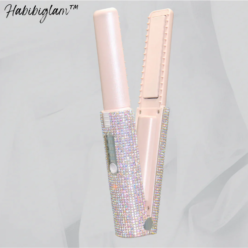 The Original Habibiglam™ Wireless Crystal Ceramic Hair Straightener + Curler Duo